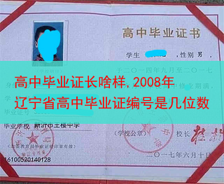 高中毕业证长啥样,2008年辽宁省高中毕业证编号是几位数