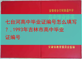 七台河高中毕业证编号怎么填写？,1993年吉林市高中毕业证编号