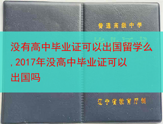 没有高中毕业证可以出国留学么,2017年没高中毕业证可以出国吗