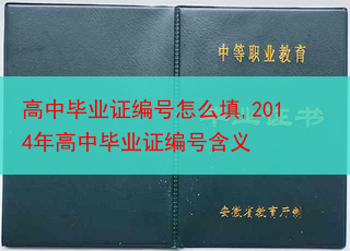 高中毕业证编号怎么填,2014年高中毕业证编号含义